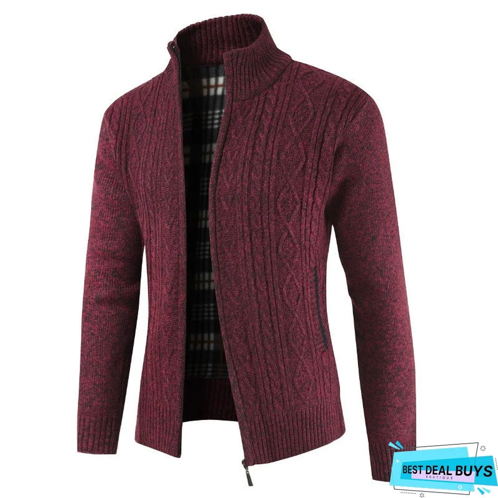 Men's Stand Collar Thick Sweater