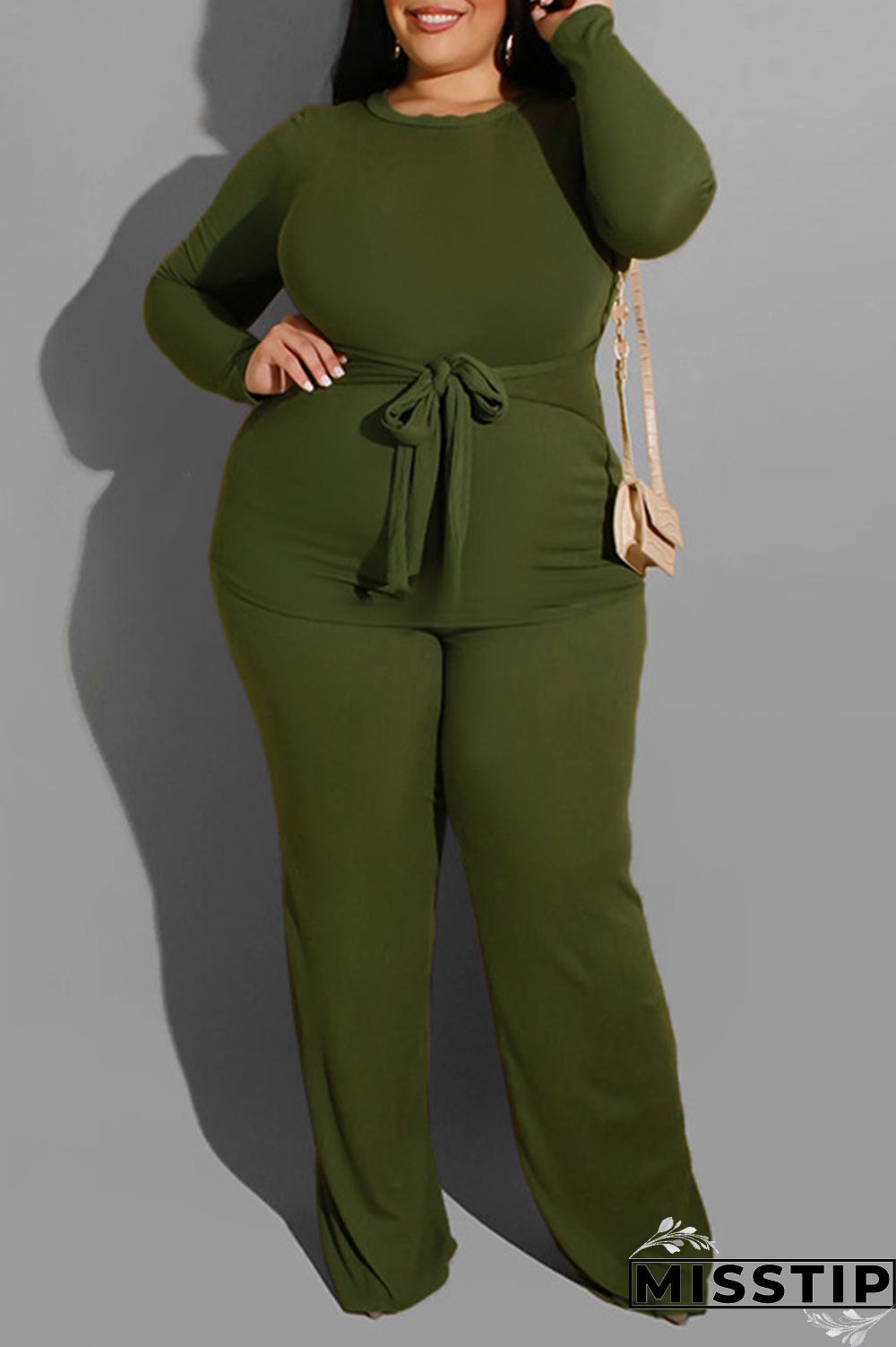 Yellow Casual Solid Patchwork O Neck Plus Size Two Pieces