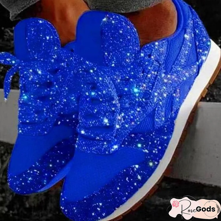 Women Muffin Rhinestone New Crystal Platform Sneakers