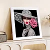 Lady Special Shape Partial Drill Dimond Art Paintings with Plastic Frame 17x17cm