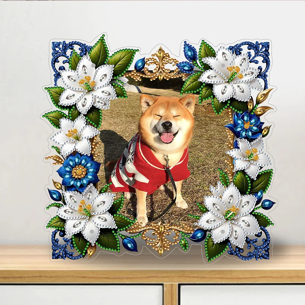 DIY Flower Special Shape Diamond Painting Picture Frame for Home Office