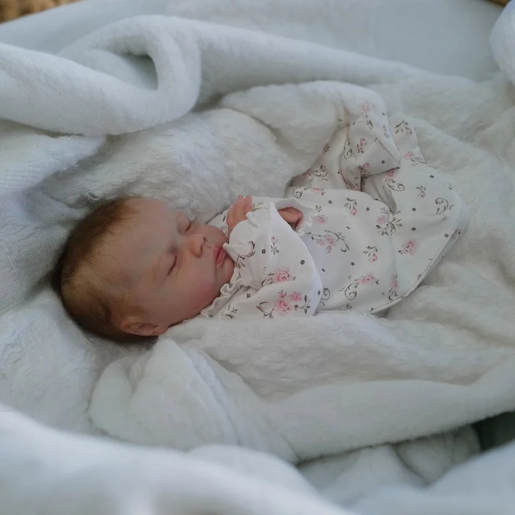 [Heartbeat💖 & Sound🔊] 17" Look Real Lifelike Newborn Cloth Body Baby Sleeping Girl Named Swelde