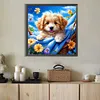 Chien - perceuse ronde peinture diamant - 40*40cm