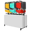 [US Local Warehouse] Folding Chair Rack with Locking Rubber Wheels Folding Chair Cart 88 Lbs Capacity Chairs Storage Dolly for Weddings & Events