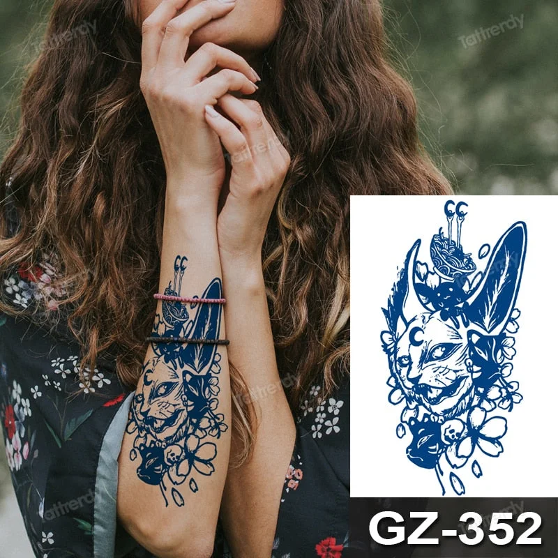 juice tattoo natural fruit ink body art painting Semi-permanent tattoo sticker lasting 7-15 days cartoon anime rabbit elephant