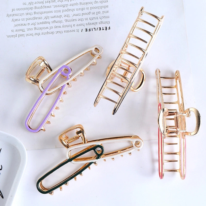 Sweet Pin Metal Enamel Hollow Out Hair Claws 1 Piece