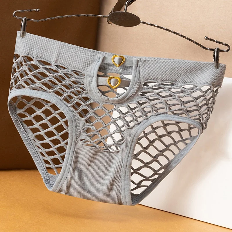 Sexy Women's Panties Mesh Hollow Lingerie Breathable Nylon Underwear Ladies Fashion Temptation Underpants Female Briefs