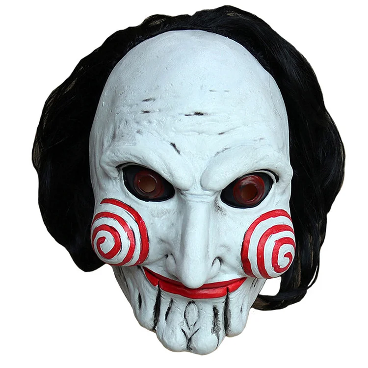 Horror Saw John Kramer Latex White Mask Cosplay Accessories Halloween Carnival Props