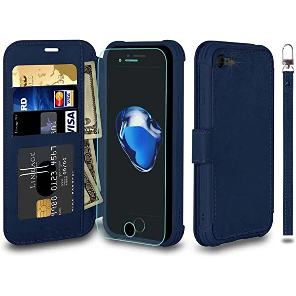 VANAVAGY iPhone SE 2022/iPhone SE 2020 Wallet /iPhone 8/iPhone 7 Wallet Case 4.7 inch