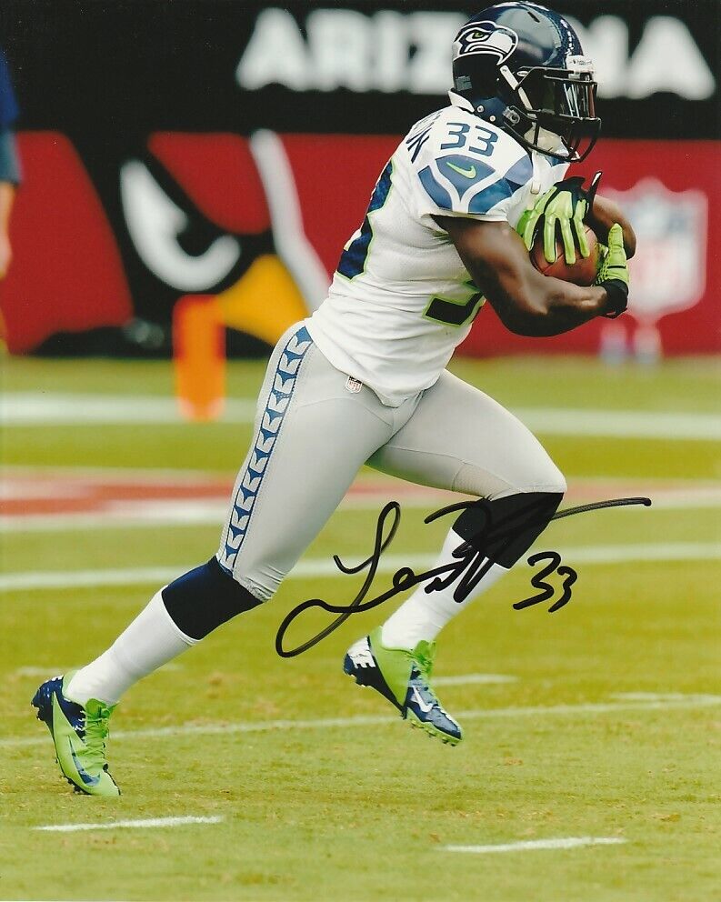 LEON WASHINGTON SIGNED SEATTLE SEAHAWKS FOOTBALL 8x10 Photo Poster painting #2 AUTOGRAPH PROOF