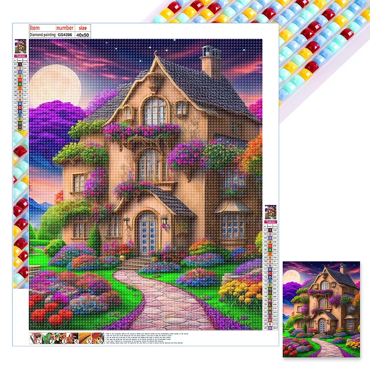 Purple Dream House 40*50CM (Canvas) Full Square Drill Diamond Painting gbfke