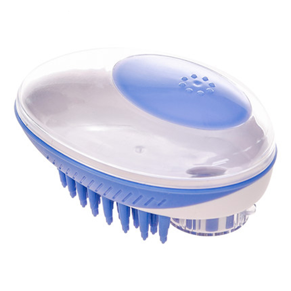 

Dog Cat Bath Massage Brush Comb Pet Soft Hair Fur Grooming Tools, Blue, 501 Original
