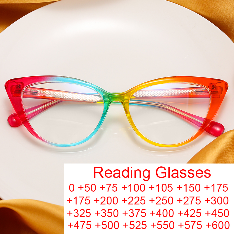 Shauna Retro Tr90 Metal Cat Eye Women Glasses Frame Fashion Spring Hinge Clear A