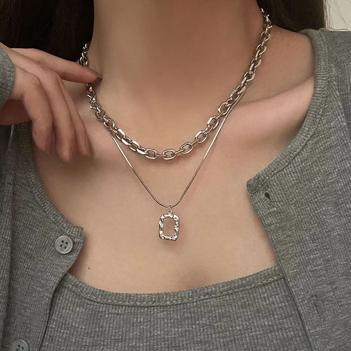 Titanium Double Layer Hip Hop Necklace