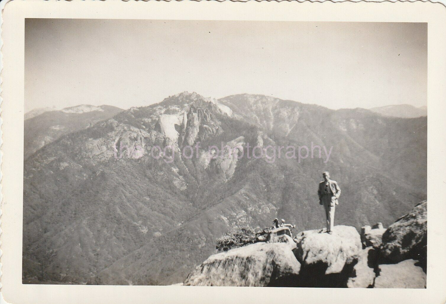 PRECARIOUS POSE Vintage FOUND Photo Poster painting bwOriginal Snapshot 97 14 M