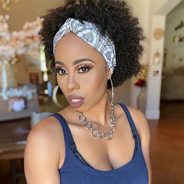 🔥Hot| Throw On & Go | Short Kinky Curly Headband Wig (Get Free Trendy Headbands) US Mall Lifes