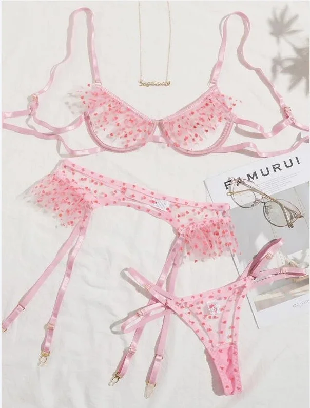 Churchf Sex Underwear Sexy Love Boo Point Lote Side Perspective Three Sets