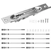 [US Local Warehouse] 10 Packs Lever Extension Flush Bolt 16.54in Latch Slide Bolt Lock Solid Stainless Steel French Door Locks for Commercial Applications Store School Office