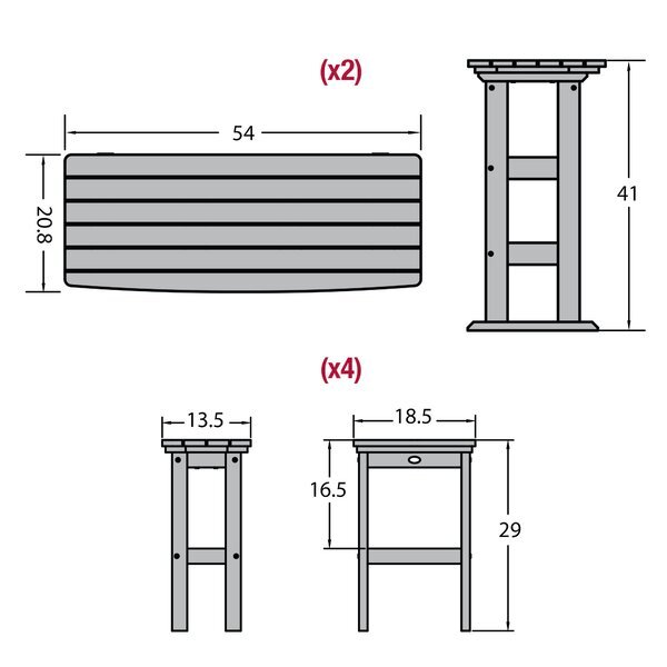 Regan Rectangular 4 - Person 54'' Long Bar Height Dining Set