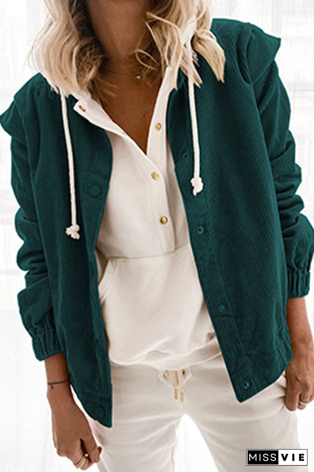 Casual Solid Patchwork Buckle Turndown Collar Outerwear(5 Colors)