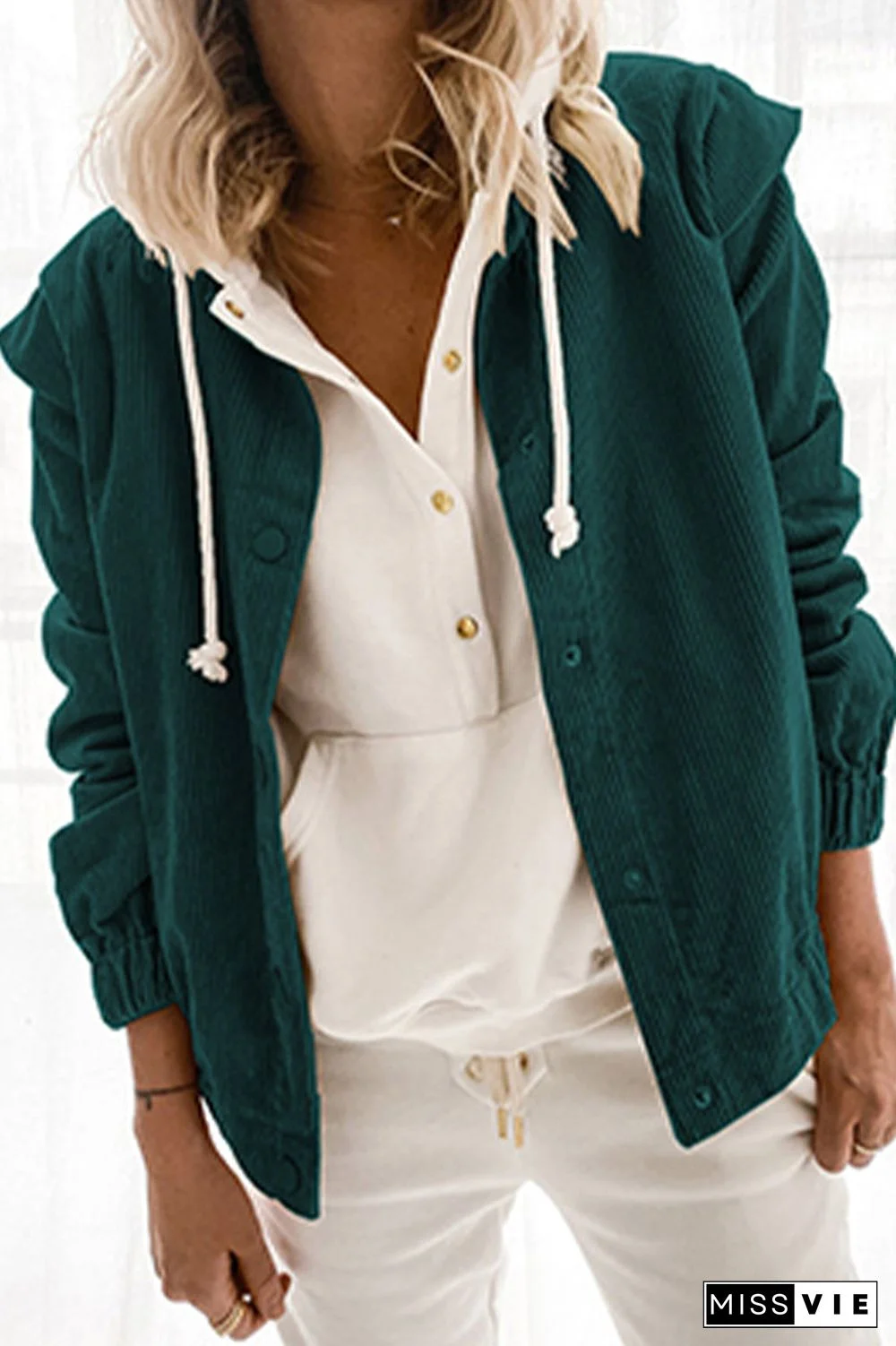 Casual Solid Patchwork Buckle Turndown Collar Outerwear(5 Colors)