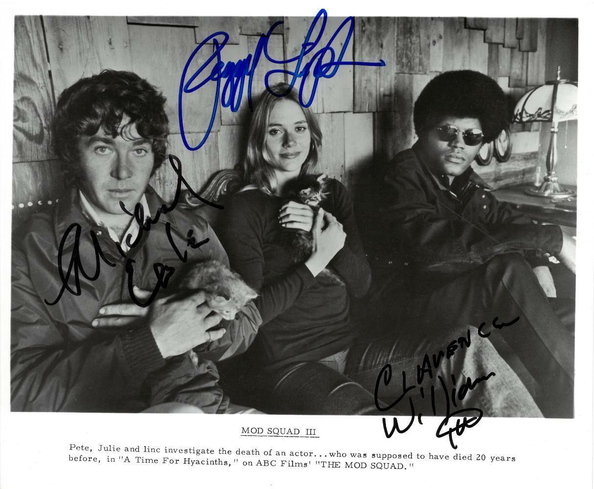 Mod Squad Cast Signed Authentic Auto 8x10 B/W Photo Poster painting 3 Sigs BECKETT #AB08701