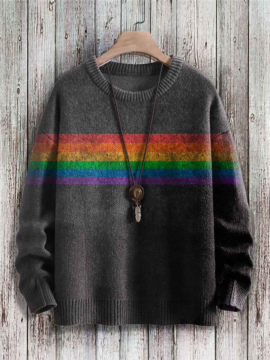 Print Knit Pullover Sweater