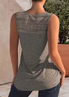 Plus Size Lace Stitching Solid Tank Top