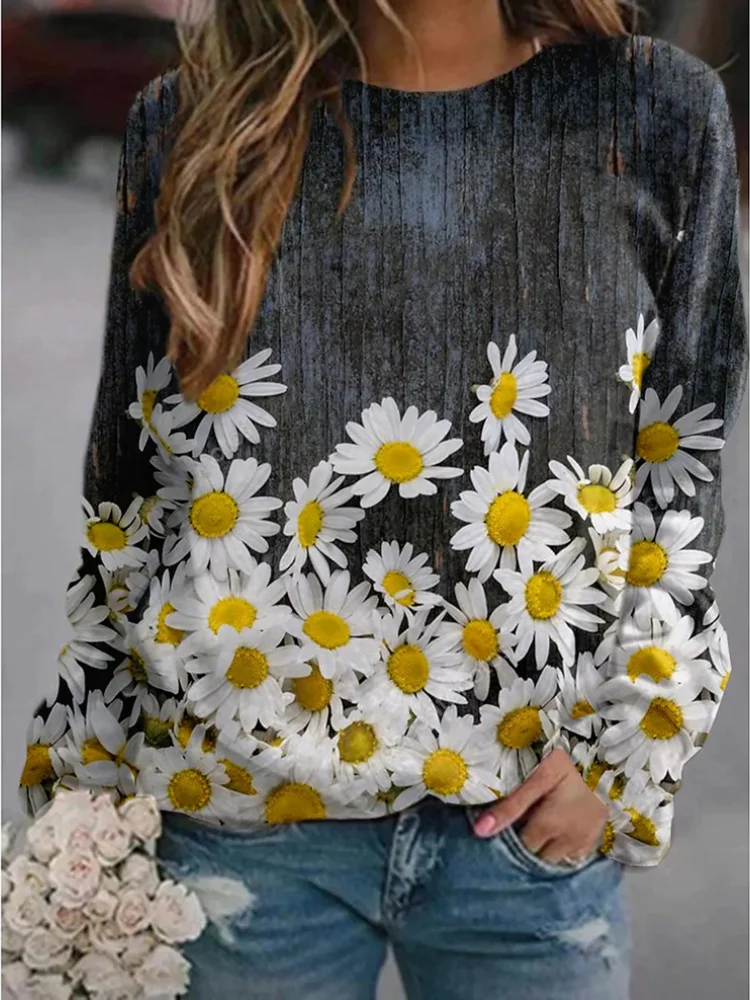 Daisy Art Print Comfy Sweatshirt