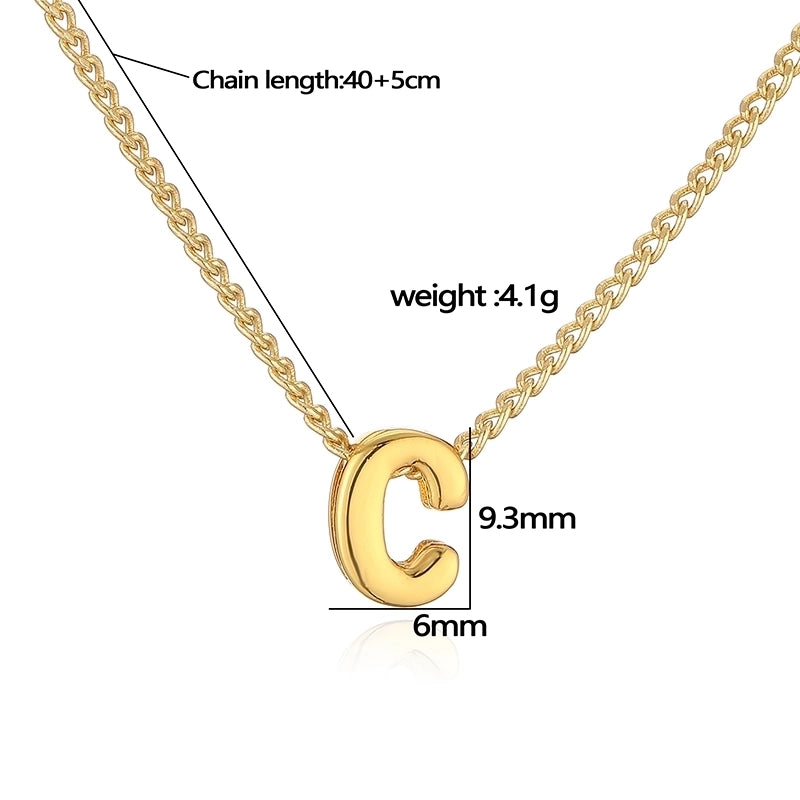 Copper 18K Gold Plated Letter Necklace