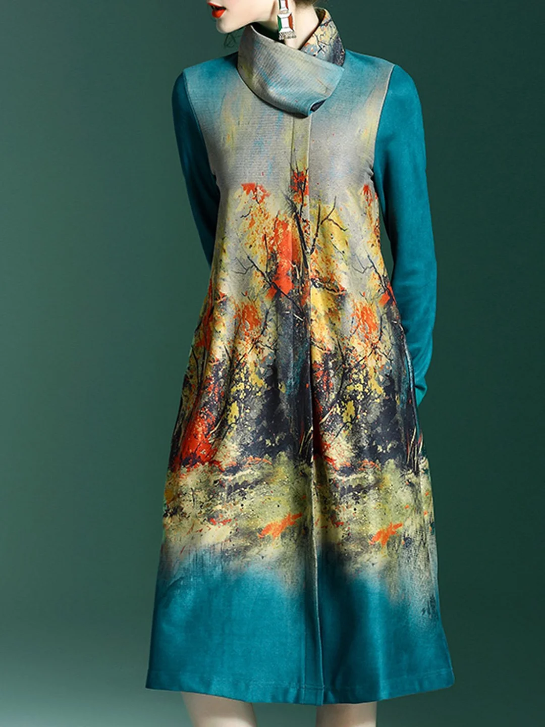 Daily Blue Shift Daily Elegant Midi Dress