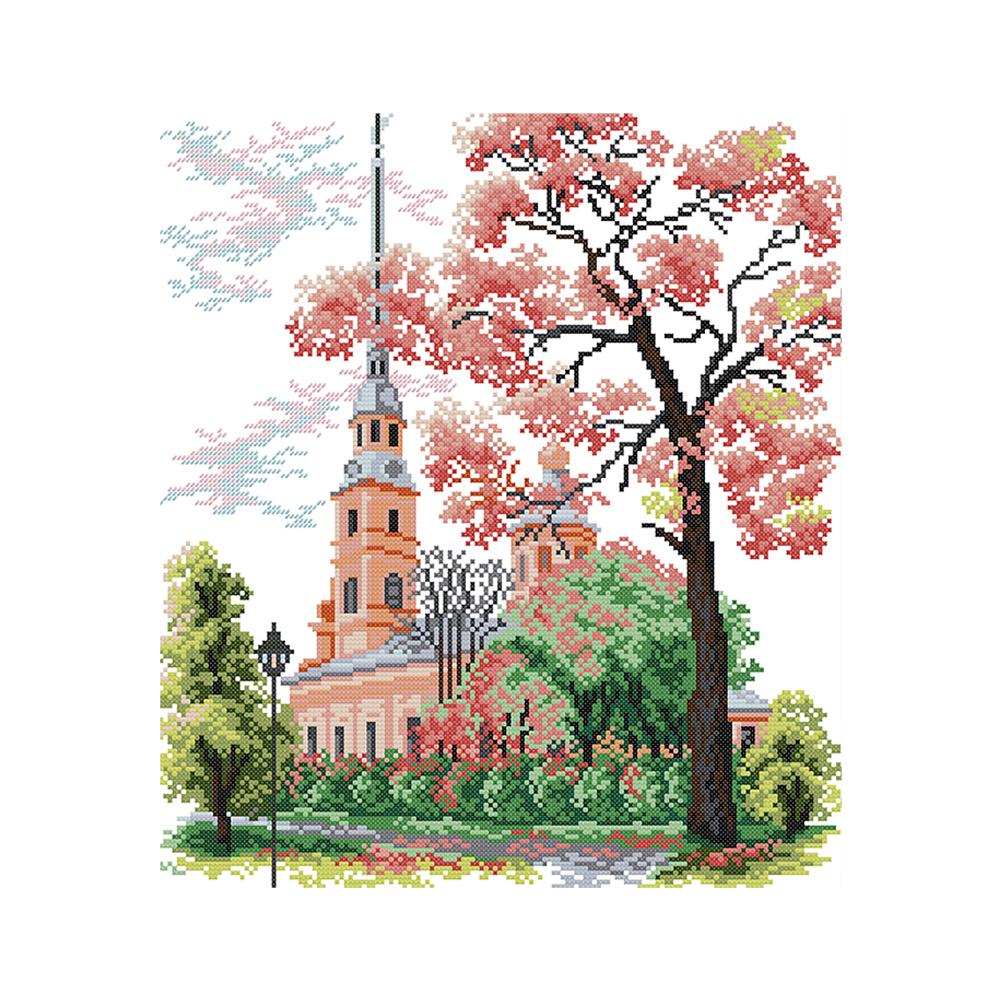 

Country Church - 14CT Stamped Cross Stitch - 36*40cm, 501 Original