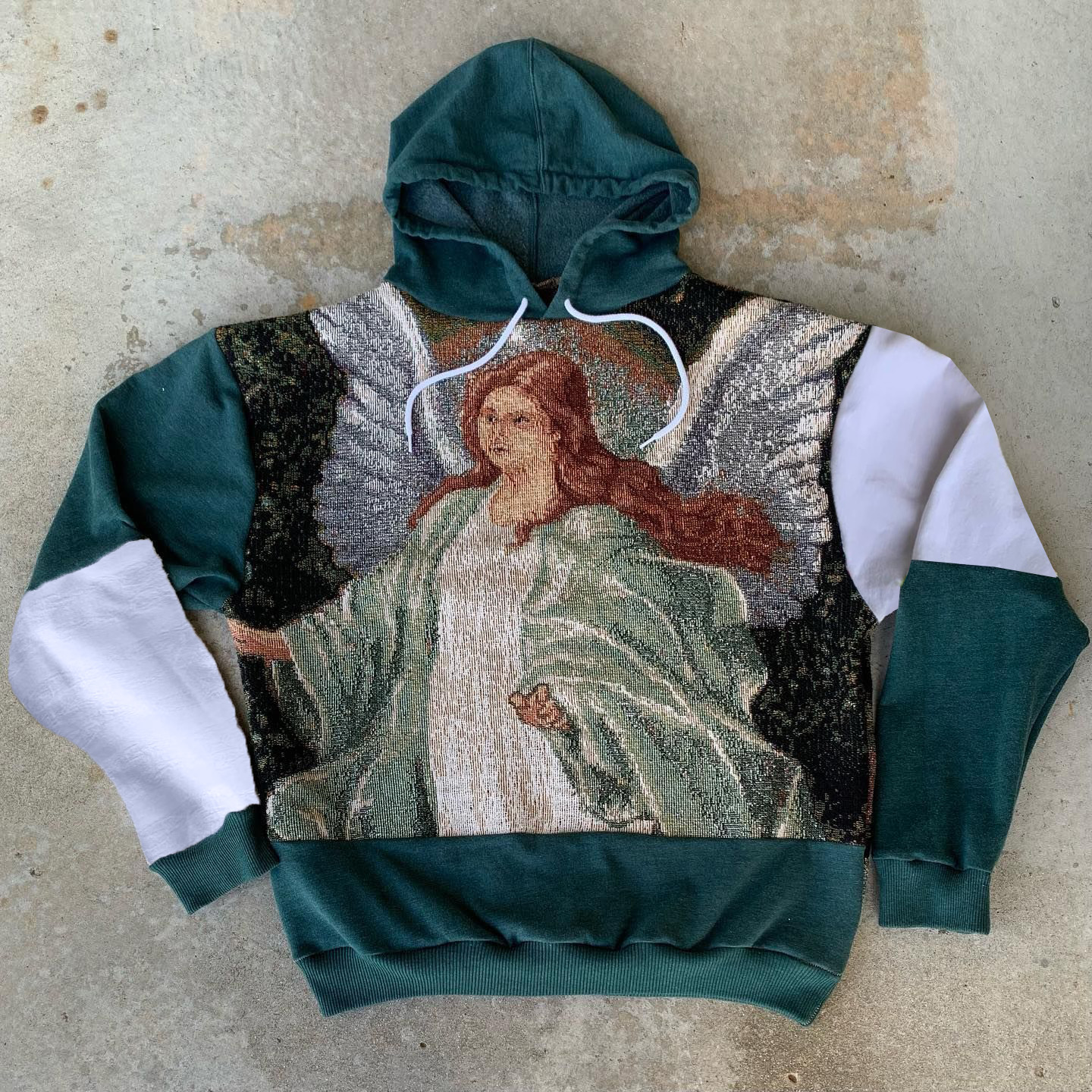 Fashion Angel Print Casual Street Tapestry Knit Hooded Sweater