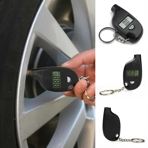New Mini Portable High Accuracy Motor Car Tyre Air Pressure Testing Gauge Meter LCD Digital Display Key Chain Auto Test