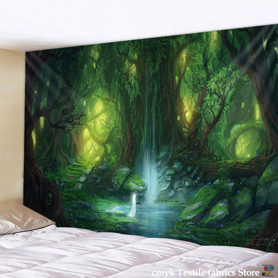 Beautiful Natural Forest Printed Large Wall Tapestry Cheap Hippie Wall Hanging Bohemian Wall Tapestries Mandala Wall Art Decor