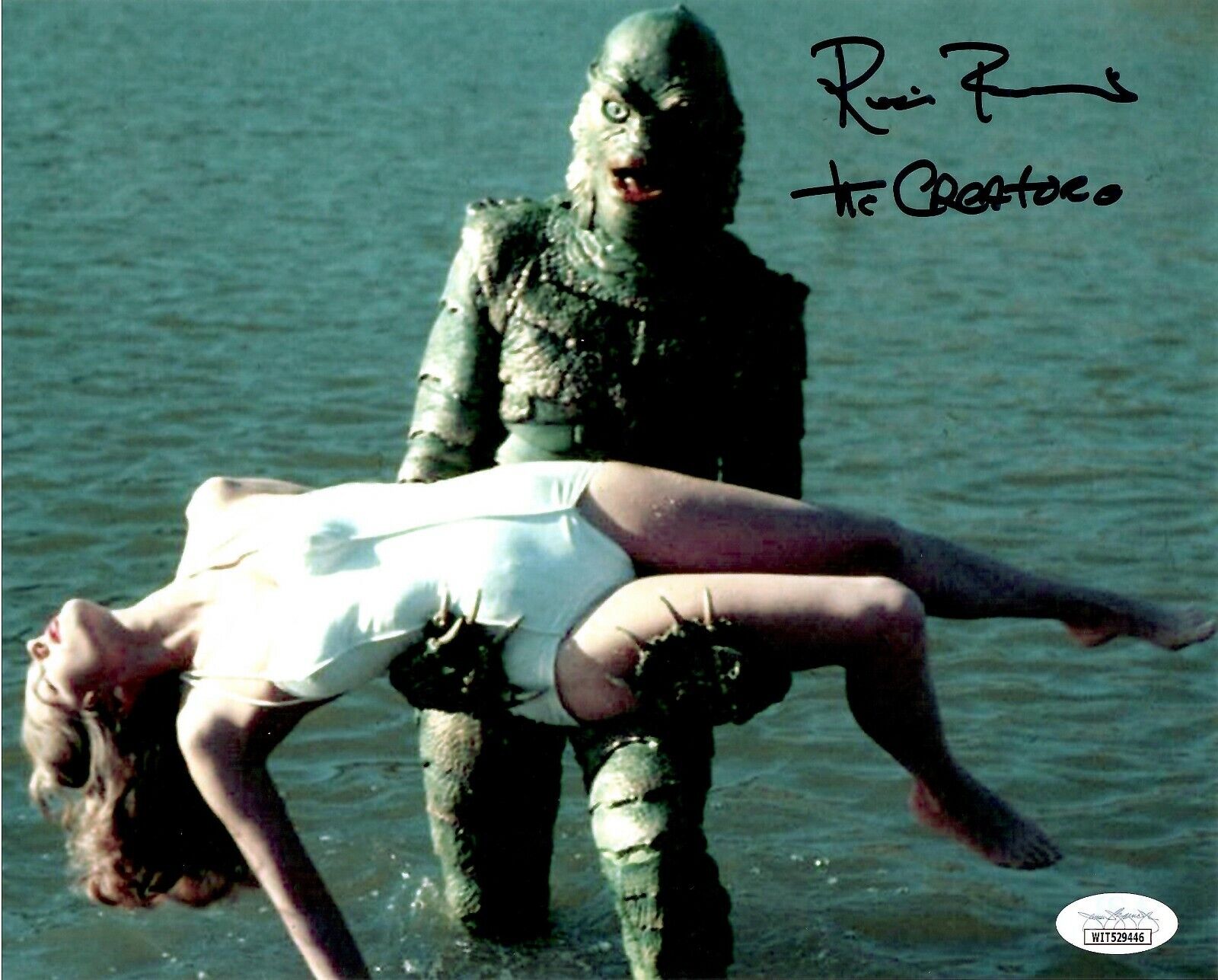 Ricou Browning auto signed insc. 8x10 Photo Poster painting Creature from the Black Lagoon JSA