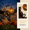 Iron Black Cat Moon Ground Lamp with Auto On/Off Solar-Powered Garden Light