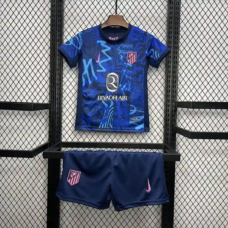 24/25 Kids Atletico Madrid Soccer Jersey Second Away