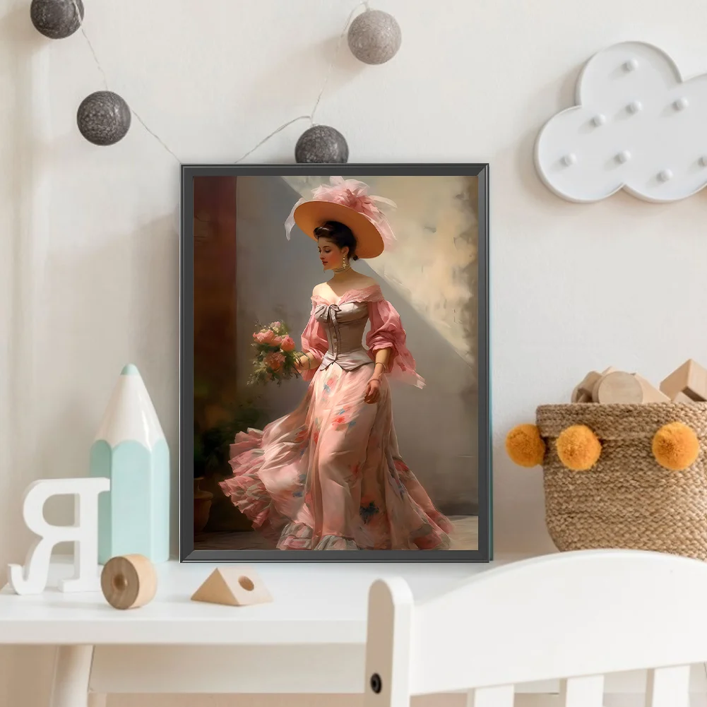 Diamond Painting - Full Round Drill - Elegant Lady(Canvas|30*40cm)