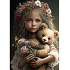 Diamond Painting -DIY Full Square Drill Girl And Teddy Bear