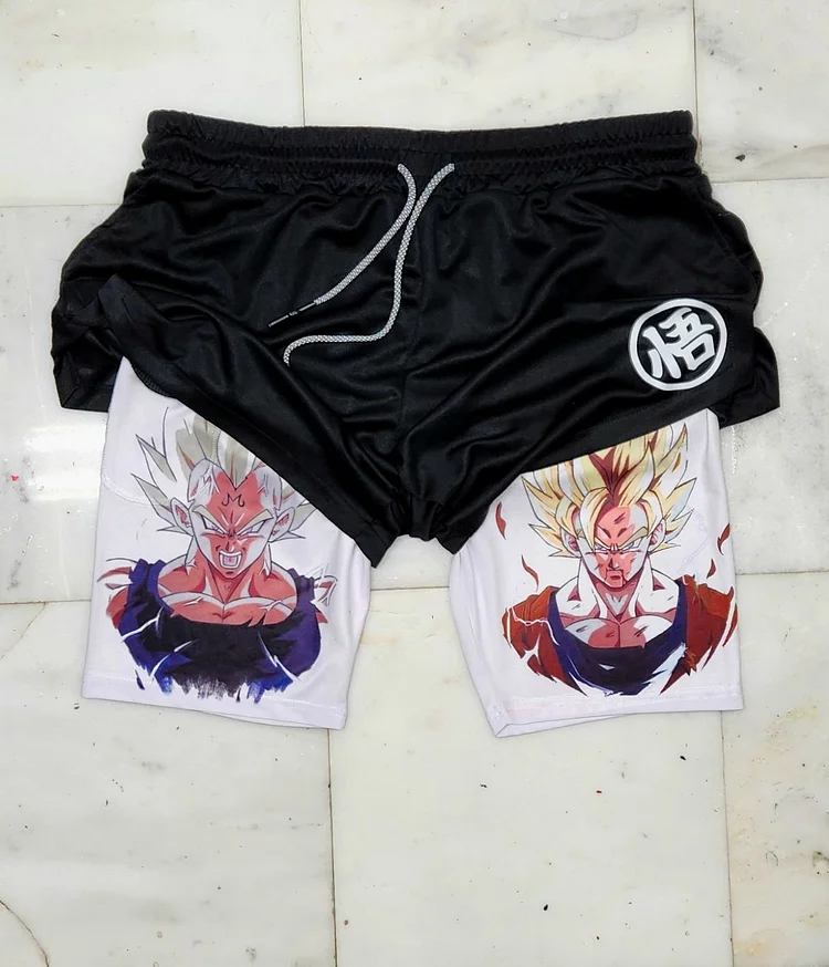2 in 1 Anime Gym Workout Compression Shorts – Hub Homebody