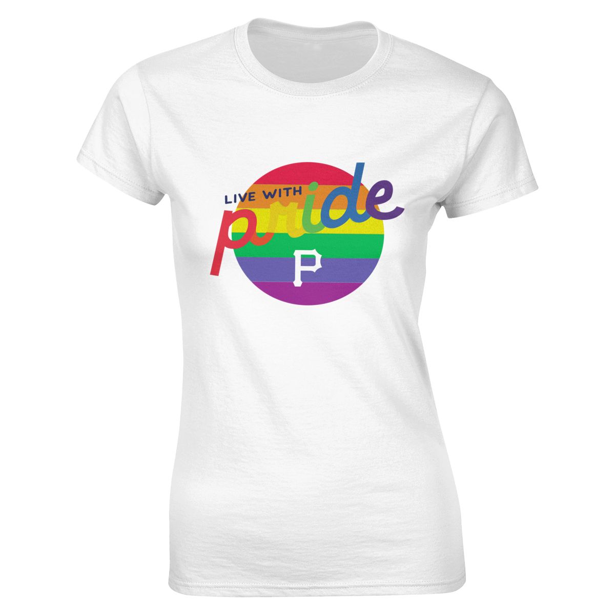 Pittsburgh Pirates Round LGBT Lettering Women's Soft Cotton T-Shirt
