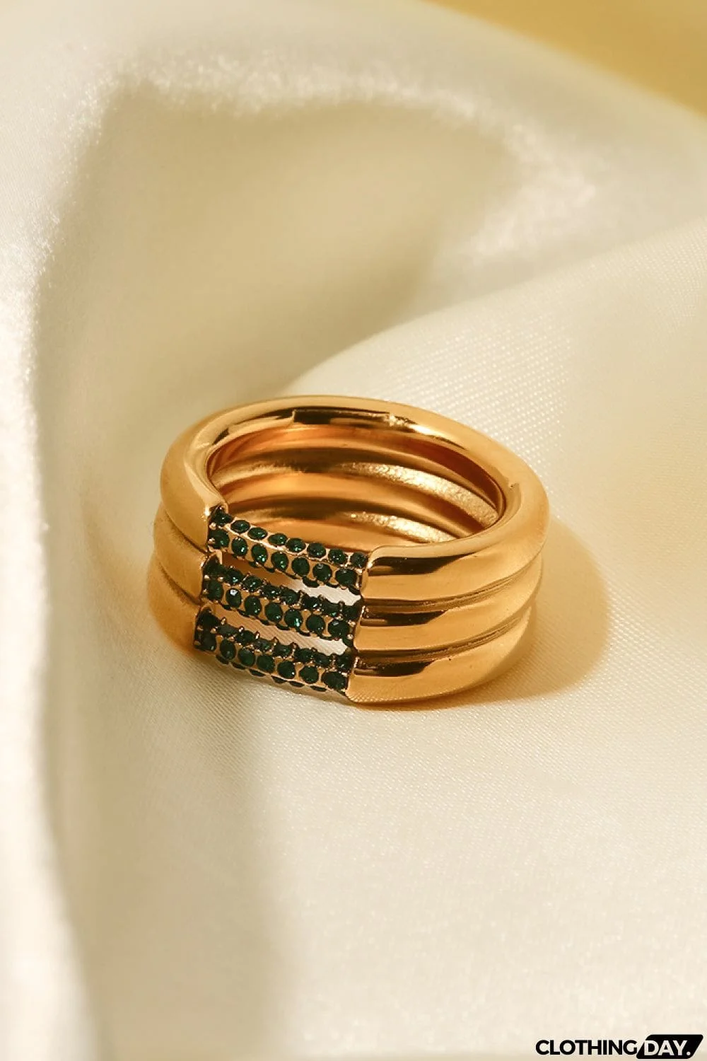 Triple-Layered Rhinestone Ring