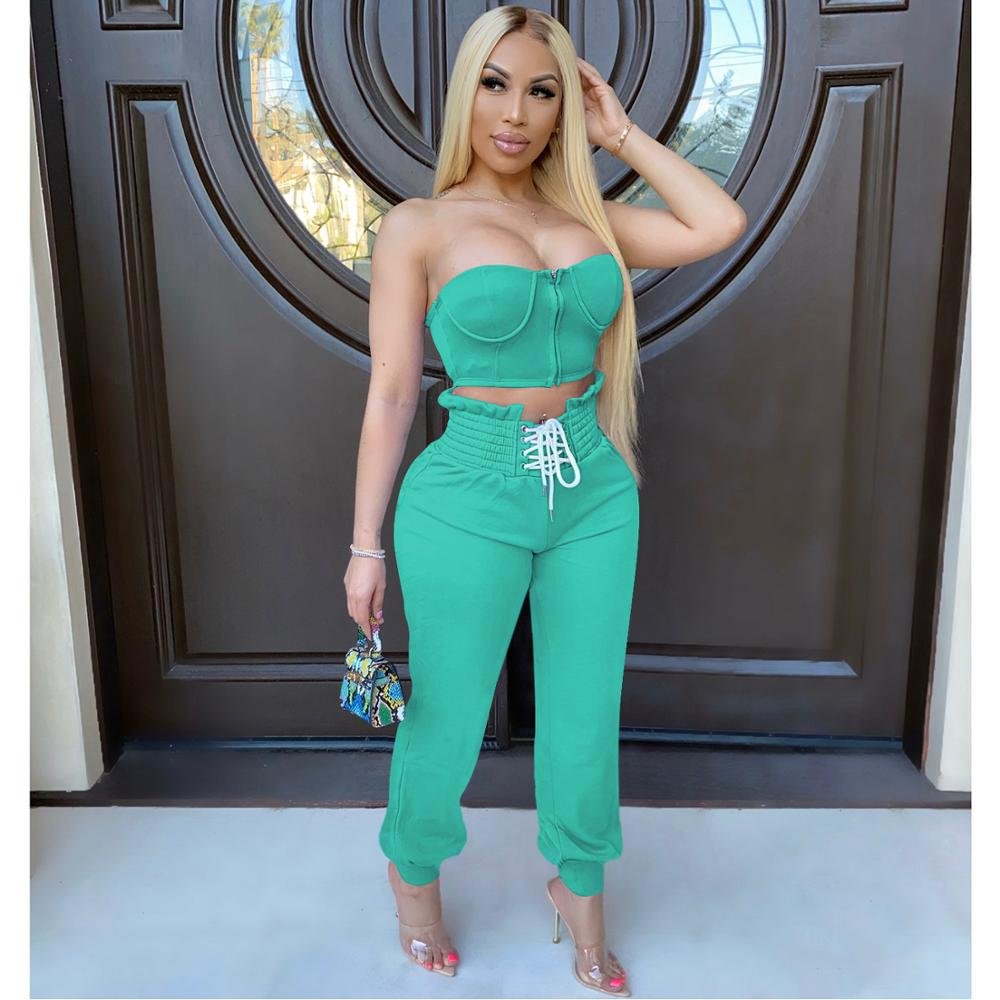 two peice set for women two piece outfits 2 pieces sets women outfits crop tops pants tracksuit clothes for female