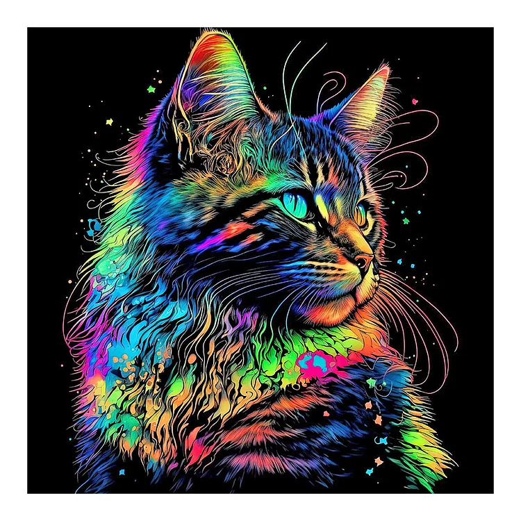 Color Cat 30*30CM(Canvas) Full Round Drill Diamond Painting gbfke