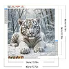 Diamond Painting-DIY Full Round Drill Snow White Tiger(40*40 CM)