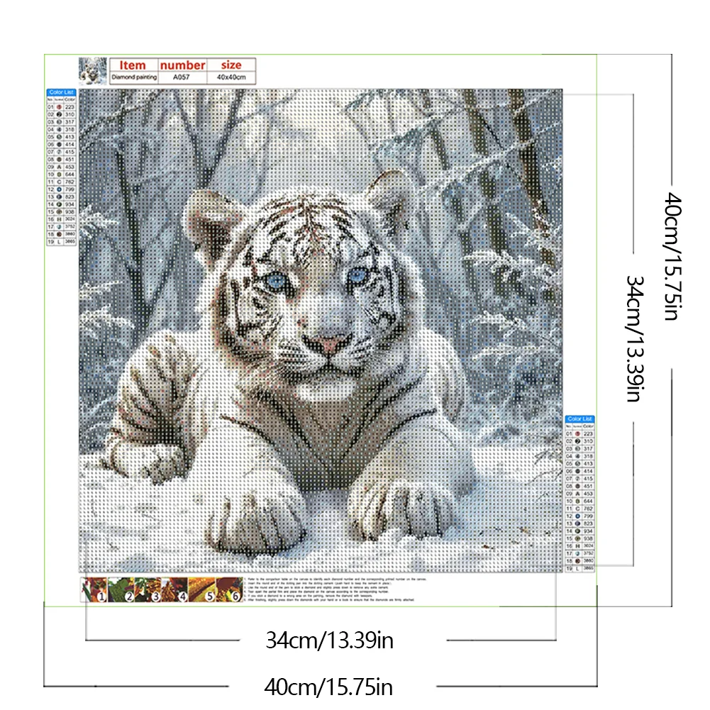 Diamond Painting - Full Round Drill - Tiger(Canvas|40*40cm)