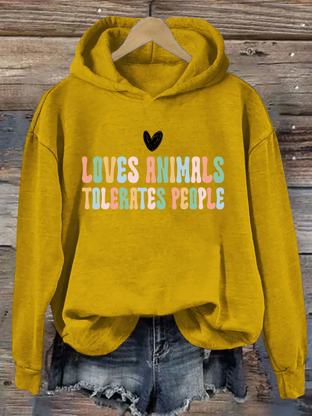 Love Animals Tolerates People Hoodie