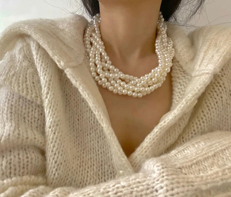 Vintage Multilayer Imitation Pearl Necklace