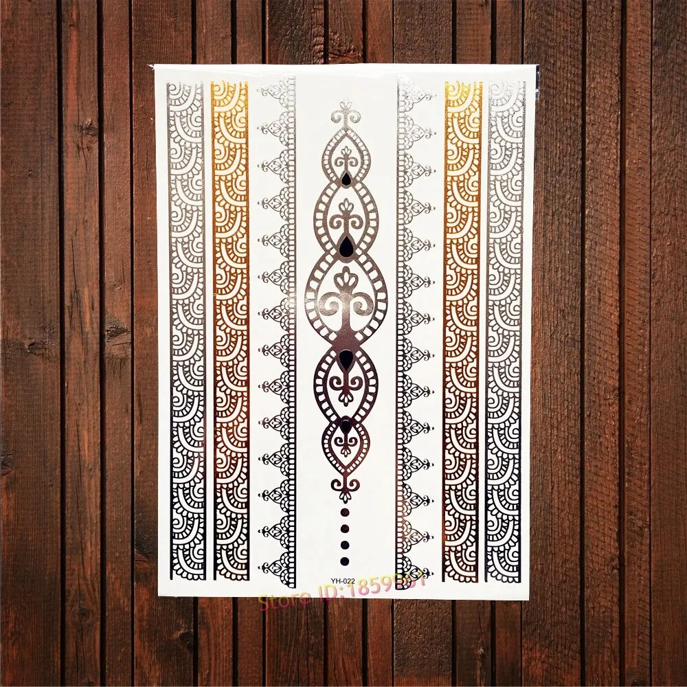 Sdrawing Big Size Gold Flying Butterfly Flash Tattoo Jewel Sticker ACT-199 Henna Bracelet 3D Makeup Butterfly Waterproof Tattoo Women